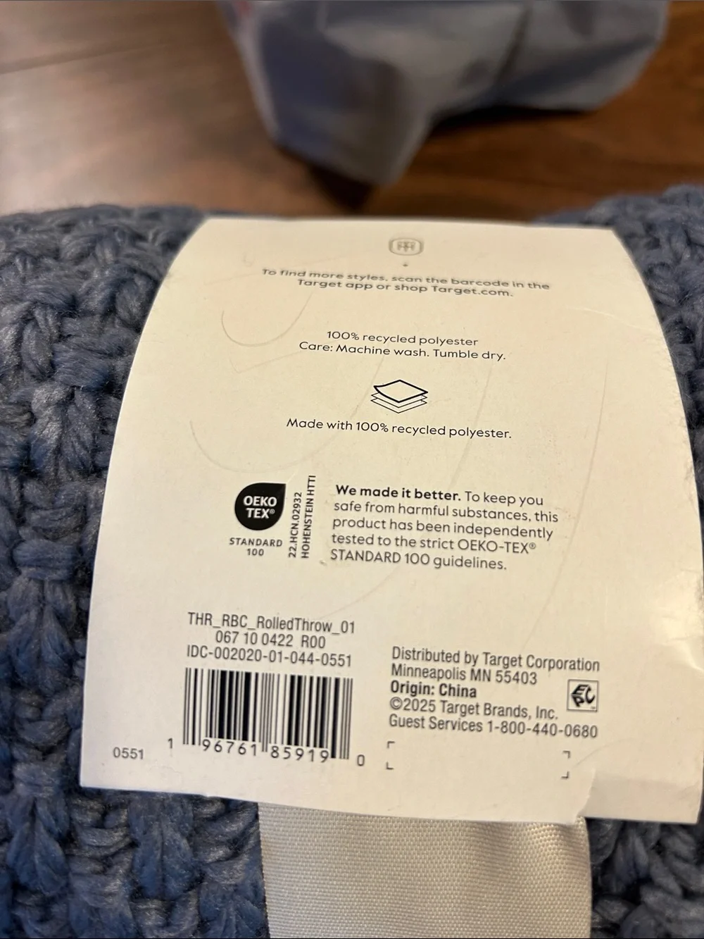 Threshold Chunky Knit Oversized Throw - Light Blue